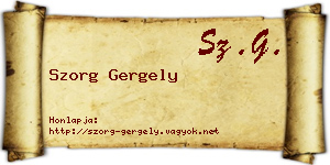 Szorg Gergely névjegykártya